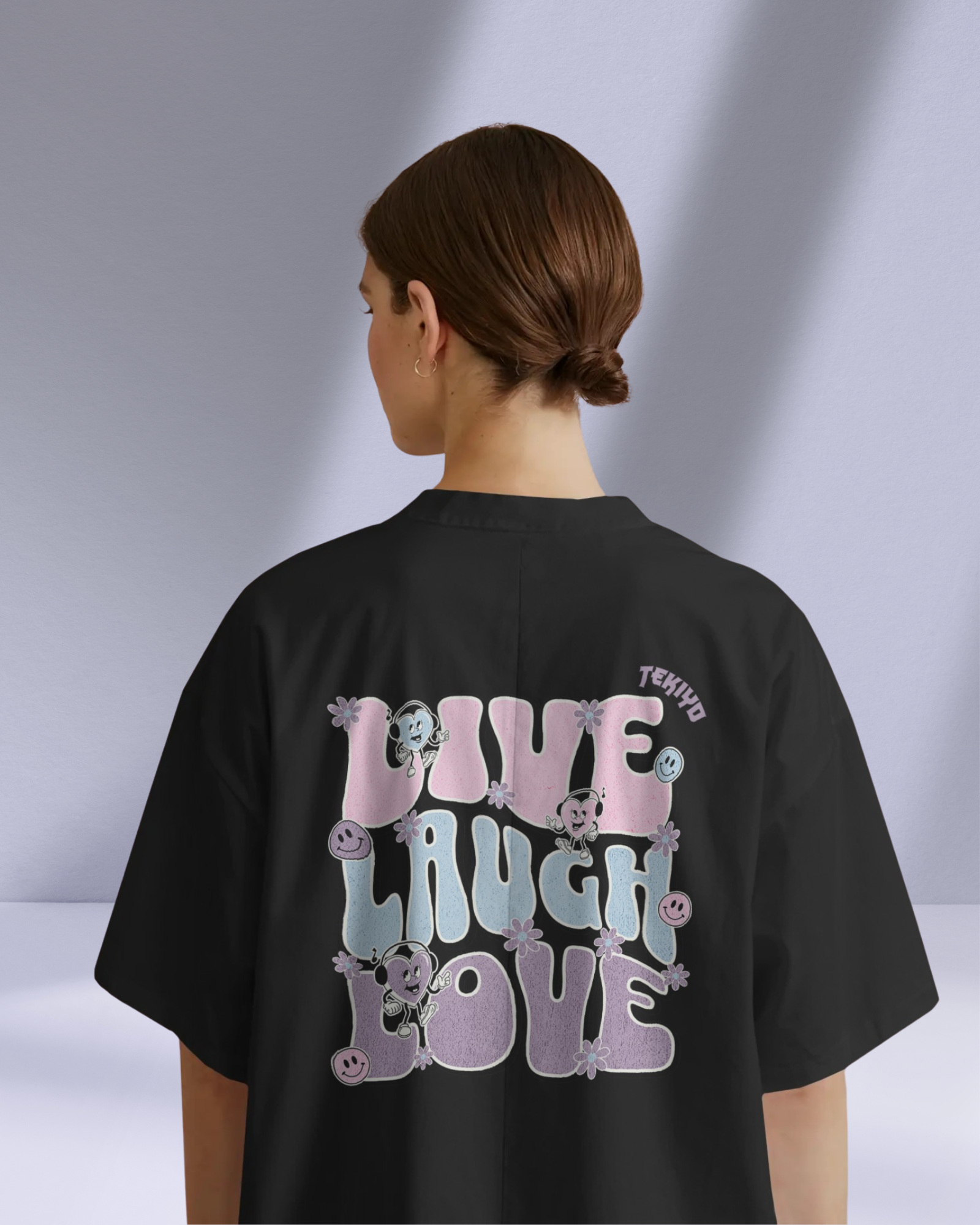 Live Laugh Love Oversized Women T-Shirt