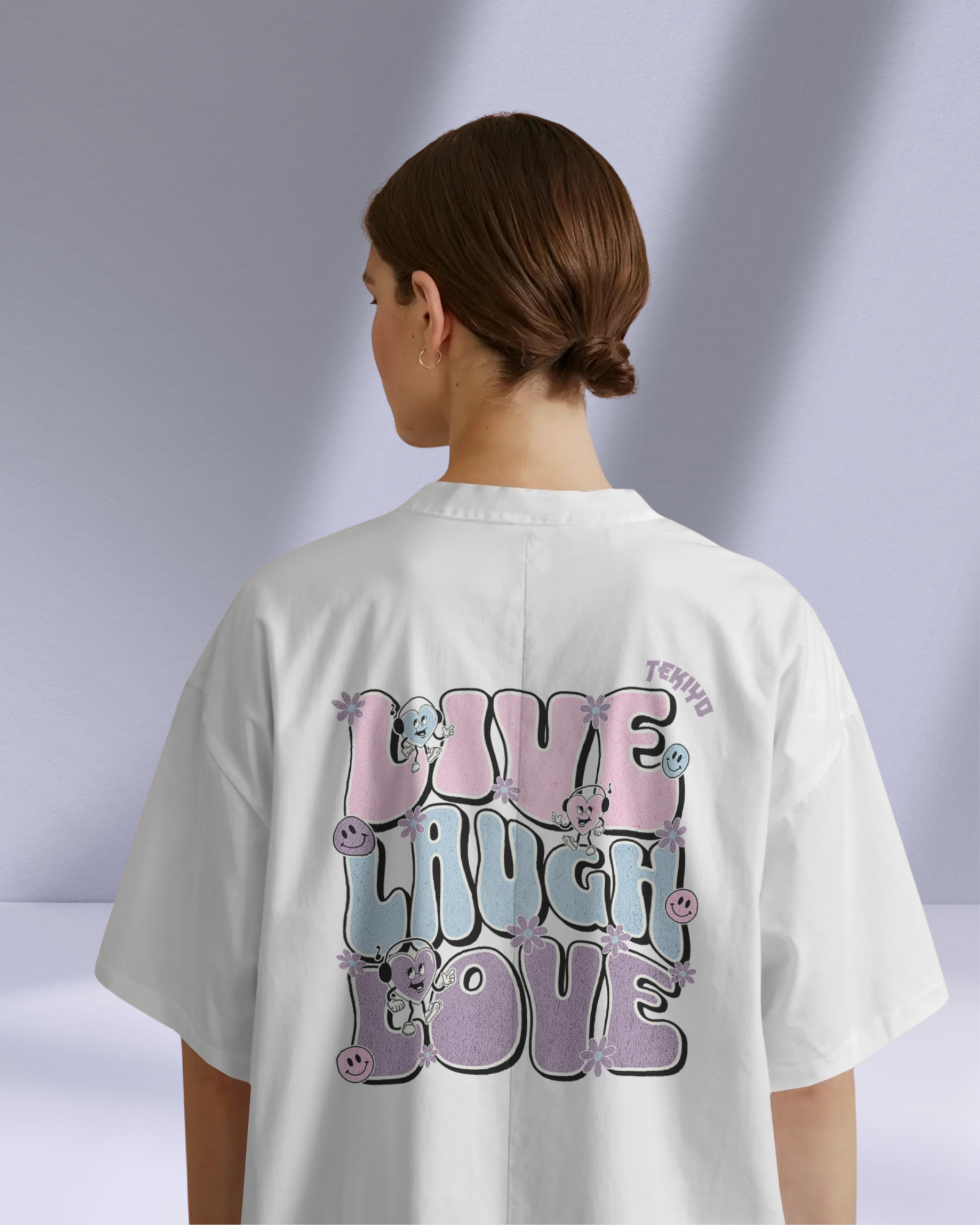 Live Laugh Love Oversized Women T-Shirt